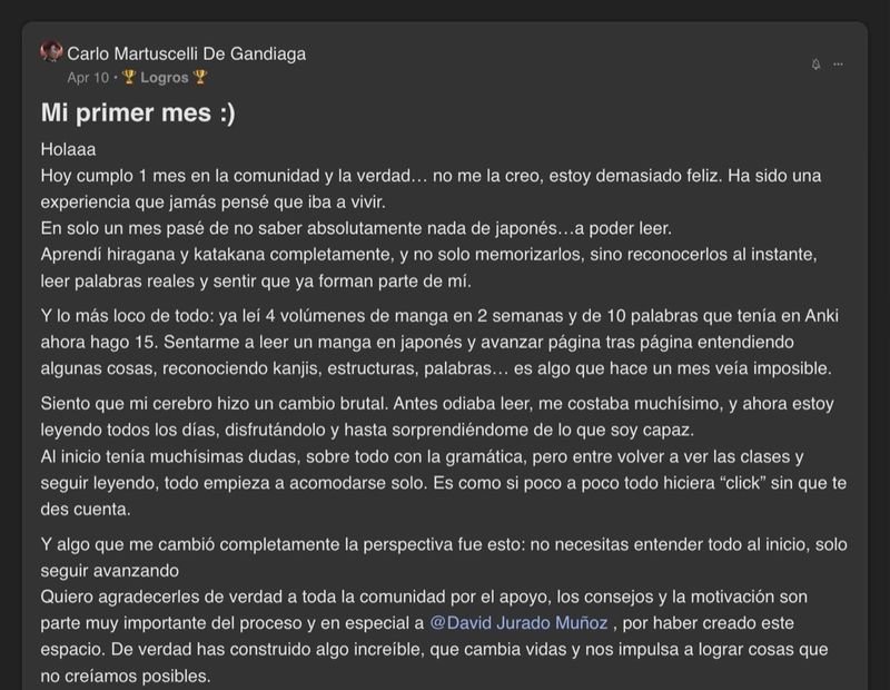Captura del testimonio de Carlo Martuscelli en Skool