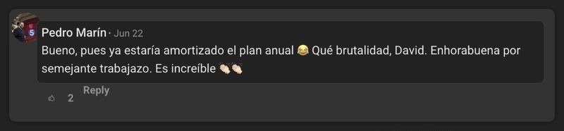 Captura del testimonio de Pedro Marín en Skool